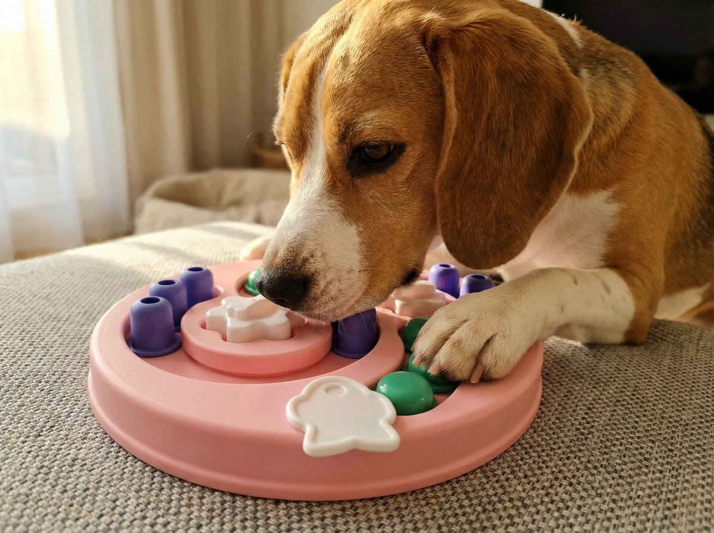 Advanced sliding maze dog puzzle toy with treat compartments for mental stimulation – PawStock Australia