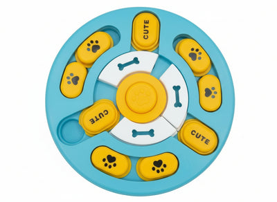 Dog puzzle enrichment feeder with flower-style treat compartments for mental stimulation – PawStock Australia
