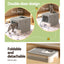 i.Pet Cat Litter Box Large Tray Kitty Toilet Enclosed Hooded Foldable Cat Litter Box Scoop Grey