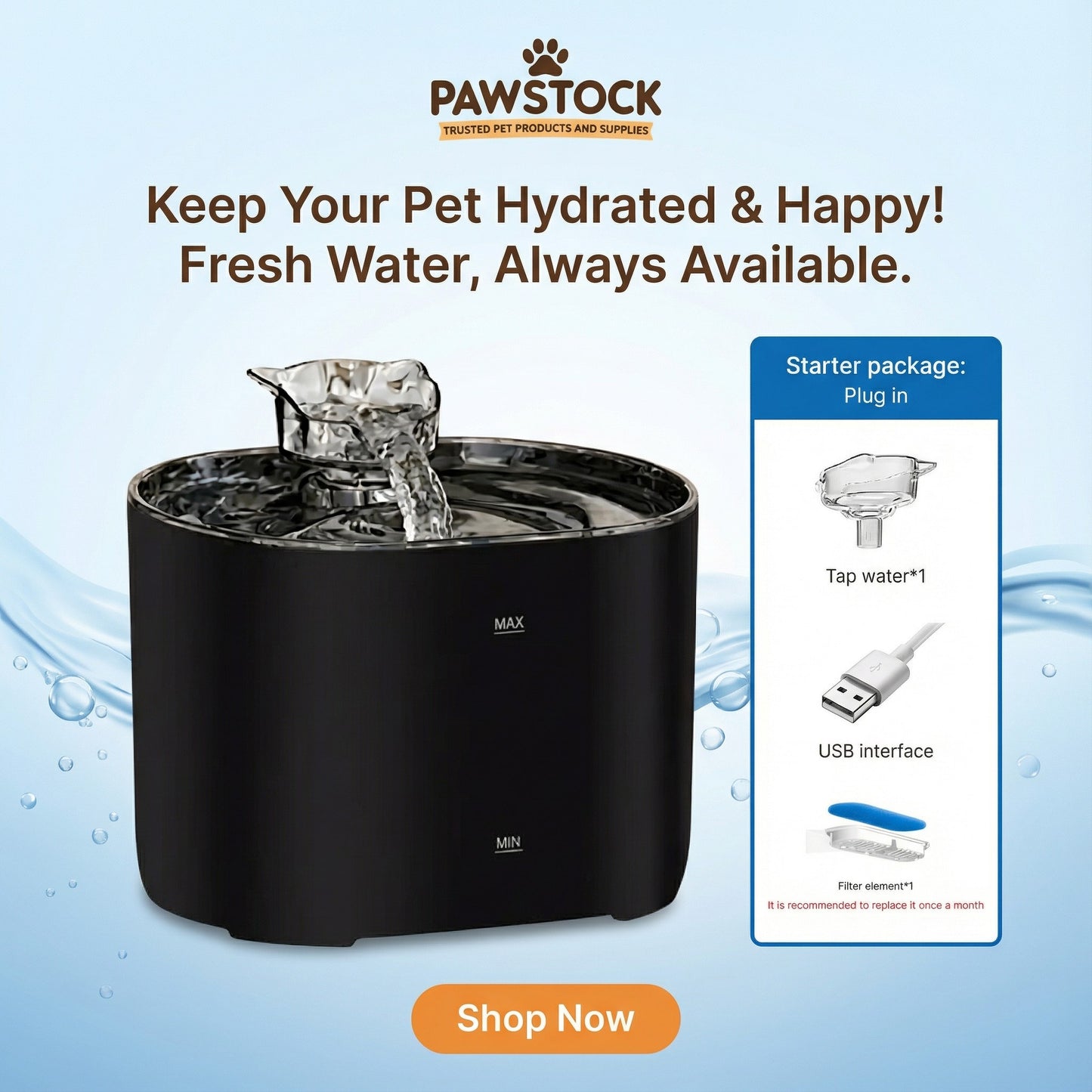 Automatic Pet Water Fountain with Filtered Flowing Water for Cats & Dogs – Pawstock Australia