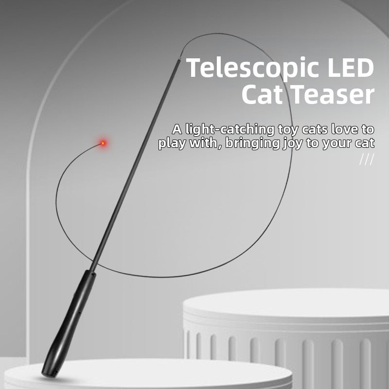 Interactive LED telescopic pole cat teaser stick