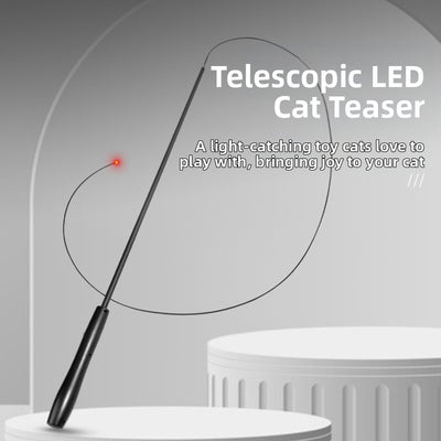 Interactive LED telescopic pole cat teaser stick
