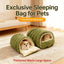 High-Elasticity Warm Cat Bed: 45×30×19cm Wrapped Design, Striped Fleece + Arctic Fleece Heat Retention, Removable & Washable（light GREEN）