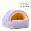 High-Elasticity Warm Cat Bed: 45×30×19cm Wrapped Design, Striped Fleece + Arctic Fleece Heat Retention, Removable & Washable（light GREEN）
