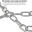 SUS304 Stainless Steel Chain Metal Chain Link Chain Small Light Duty Chain Utility Chain for Home Outdoor Camping Hanging Pet Chain Prevention Theft -Thickness 0.08 inches (2mm)- Length 9.8ft (3m)