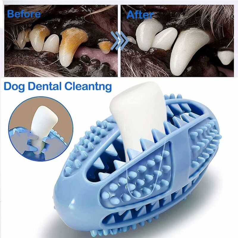 Dog Chew Toy, Educational Dog Toy, Heavy Duty Rubber, Blue - Biting, Chasing And Fetching Toy - For Medium Dogs