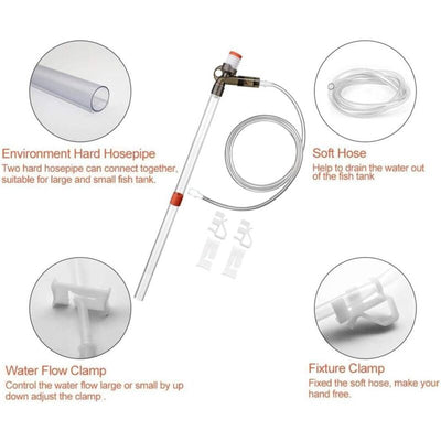 Aquarium Vacuum Cleaner Fish Tank Gravel Cleaning Kit With Siphon For Water Change - Cleaning Pump With Air Pressure