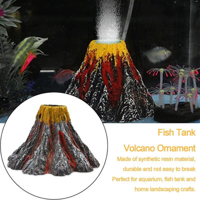 Aquarium Decoration Kit Volcano Multicolor With LED Light Air Stone For Air Pump Aquarium Accessories Aquarium