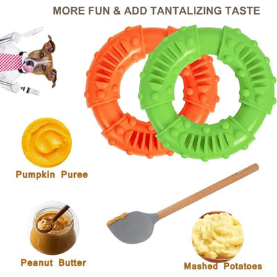 2 pcs Dog Chew Toys, Durable Rubber Ring Dog Toy, Dog Teeth Cleaning Toy For Large And Medium Dogs