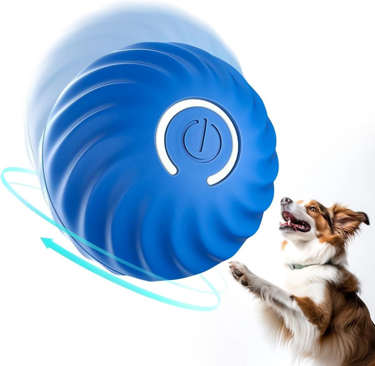 Interactive Dog Toy – Self-Rolling Dog Ball – Durable Automatic Dog Ball Blauw