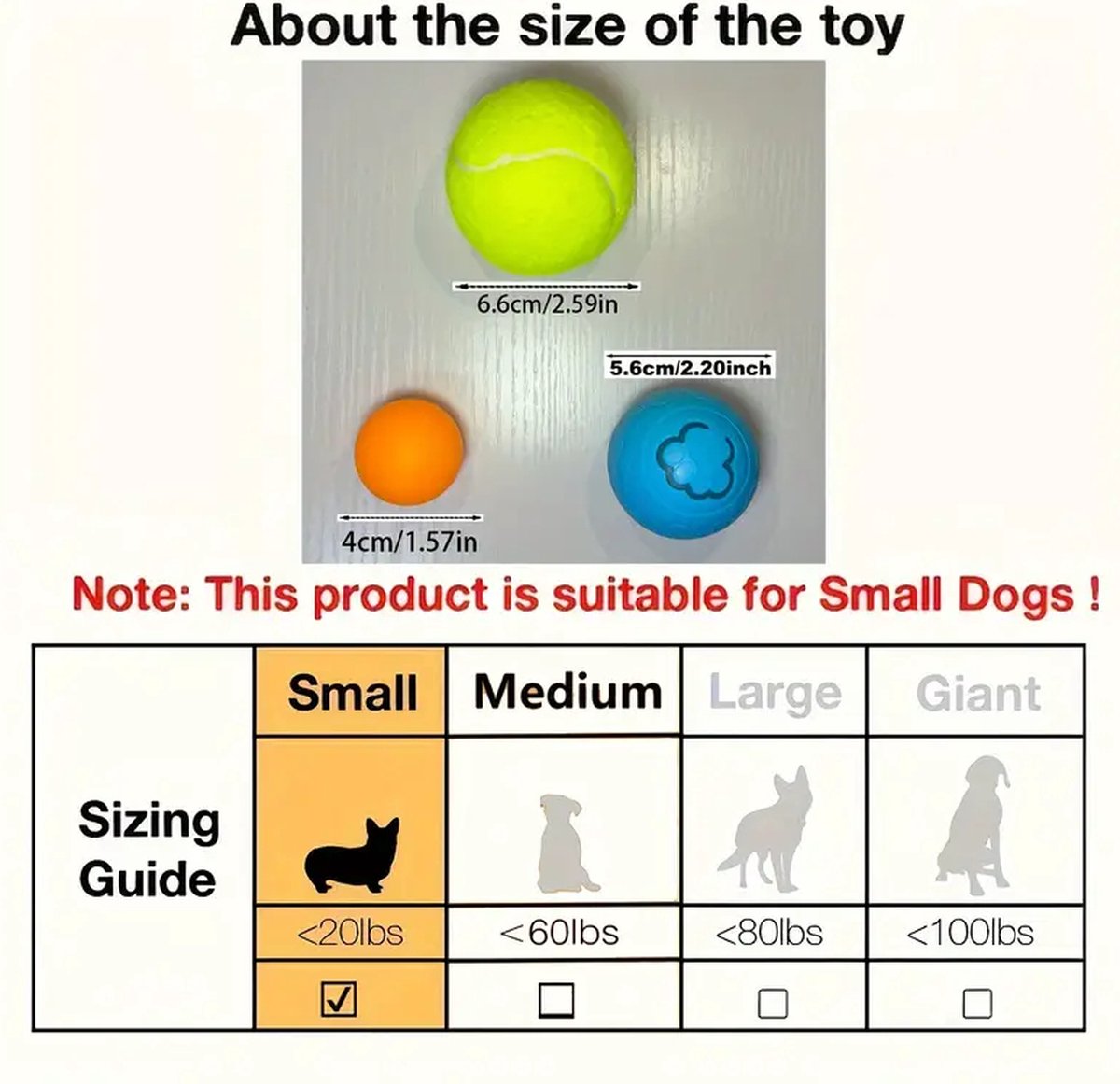 Interactive Dog Ball 5.6cm – Self-Rolling Automatic Toy for Small Dogs