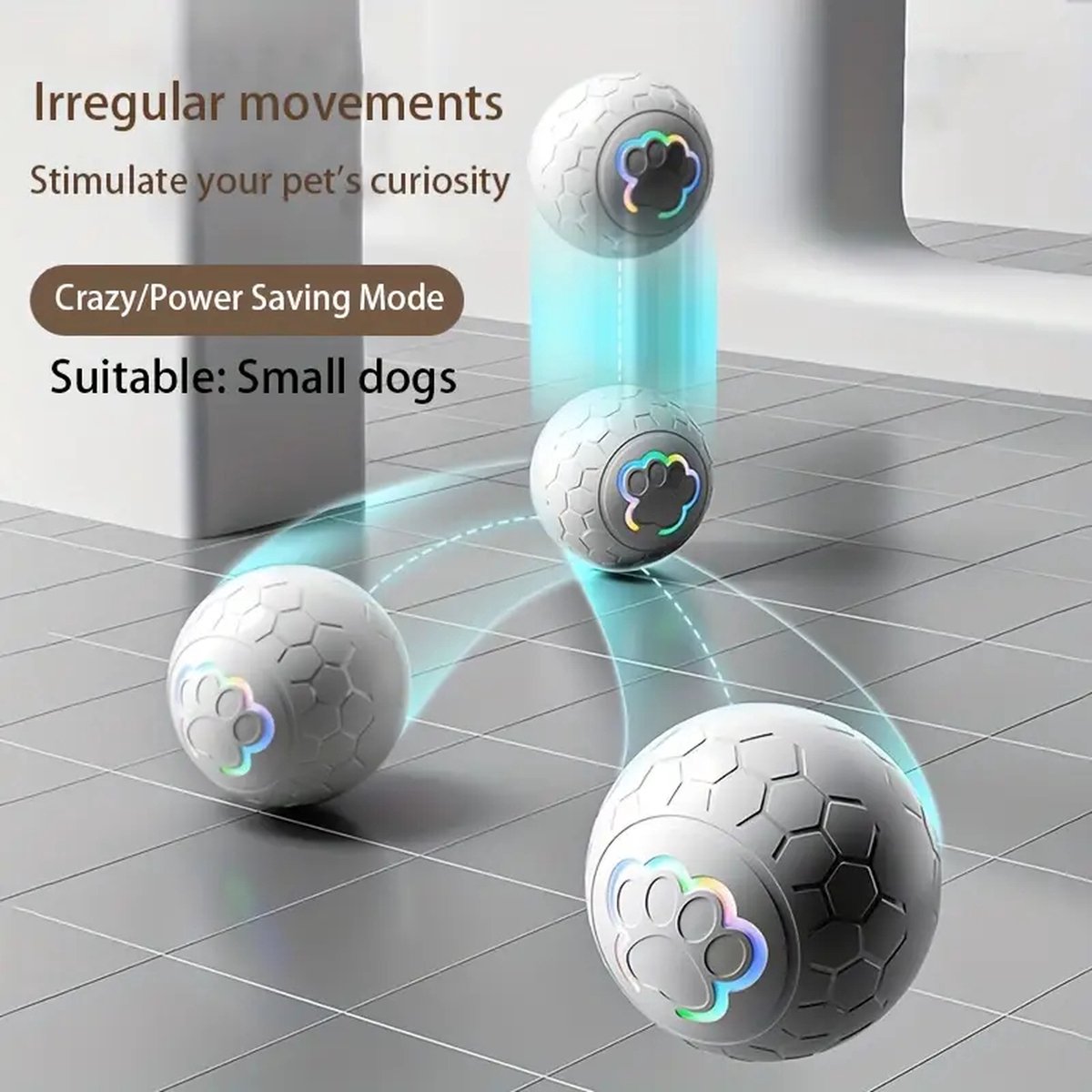Interactive Dog Ball 5.6cm – Self-Rolling Automatic Toy for Small Dogs