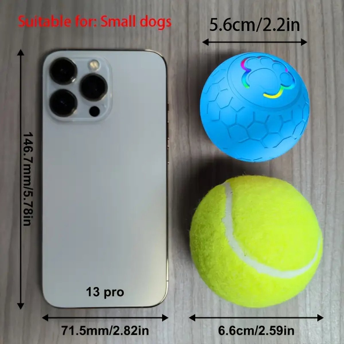 Interactive Dog Ball 5.6cm – Self-Rolling Automatic Toy for Small Dogs