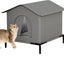 1 Pack Waterproof Insulated Outdoor Cat House for Homeless Cats and Small Animals, 42 x 42 x 42cm, Gray