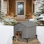 1 Pack Waterproof Insulated Outdoor Cat House for Homeless Cats and Small Animals, 36 x 36 x 36cm, Gray