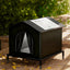 1 Pack Waterproof Insulated Outdoor Cat House for Homeless Cats and Small Animals, 36 x 36 x 36cm, Black