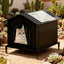 1 Pack Waterproof Insulated Outdoor Cat House for Homeless Cats and Small Animals, 33 x 33 x 33cm Black