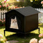 1 Pack Waterproof Insulated Outdoor Cat House for Homeless Cats and Small Animals, 33 x 33 x 33cm Black