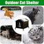 1 Pack Waterproof Insulated Outdoor Cat House for Homeless Cats and Small Animals, 33 x 33 x 33cm Black