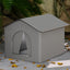 1 Pack Waterproof Insulated Outdoor Cat House for Homeless Cats and Small Animals, 33 x 33 x 33cm, Gray
