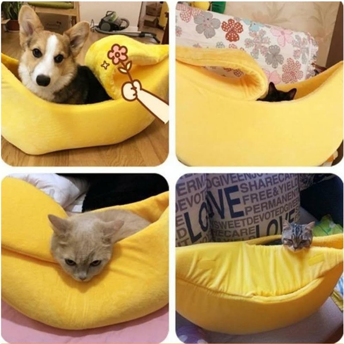 Cat Basket - Creative Cat Basket - and Cat Kennel - Warm and soft plush puppy mat - Cute fruit design for cats, kittens and dogs - 55 x 20 x 15 cm(M)