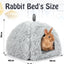 Cat Basket - Rabbit House - Cat House - Plush - Warmth - 40x40x37 CM - Rodent - Cat Bed - Kitten Basket - Animal House - Cat Cushion - Cat Den - Cat Houses - Cat Cave - Brown - Comfortable & Soft - For Rabbits, Cat, Guinea Pigs, Hamsters, Puppies