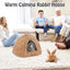 Cat Basket - Rabbit House - Cat House - Plush - Warmth - 40x40x37 CM - Rodent - Cat Bed - Kitten Basket - Animal House - Cat Cushion - Cat Den - Cat Houses - Cat Cave - Brown - Comfortable & Soft - For Rabbits, Cat, Guinea Pigs, Hamsters, Puppies