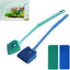 2 pieces - Aquarium Cleaning Brush - with 40 cm long handle - with 2 replacement cleaning cloths - sponge Brush with Long Handle - cleaning sponges - algae cleaning brush - accessories for cleaning aquarium glass - Blue, Green