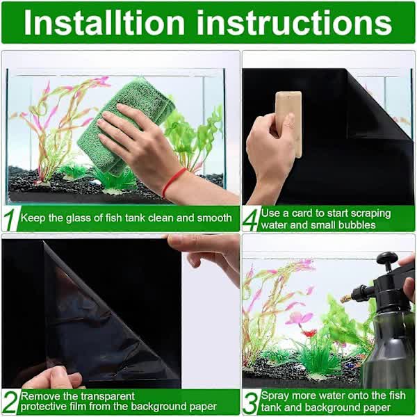 Aquarium Background Poster Static Adhesive Black for Fish Tank