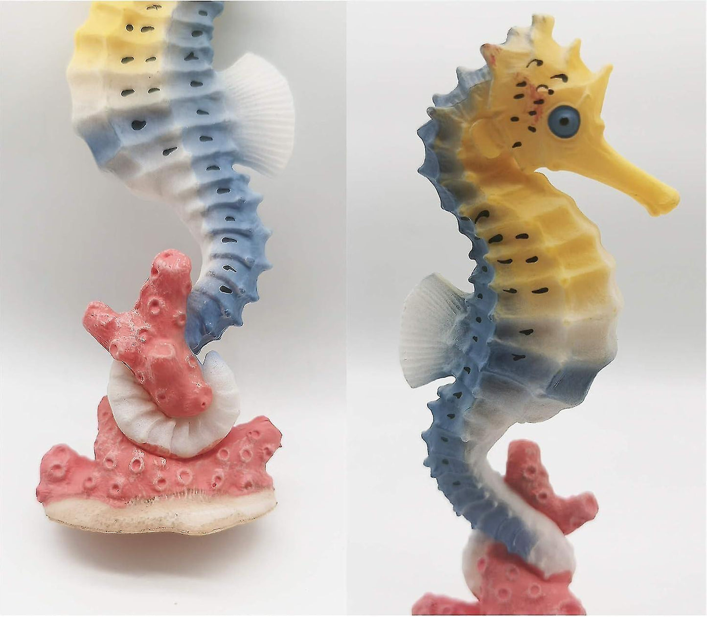 Seahorse Statue Ornament Compatible with Aquarium Decor Resin 2 Pieces