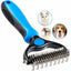 Professional Dog and Cat Dematting Comb for Long Hair Pets, Grooming Rake to Remove Undercoat