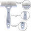 Dog Dematting Brush Undercoat Comb Self-Cleaning Double Row Metal Teeth for Loose Hair Removal Puppy Grooming Brush