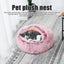 Cat Bed - Cave Cat Basket 40cm - Calming and Anti-Anxiety - For Small Dogs/Cats - Donut - Pink
