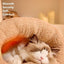 Cat Bed - Cave Cat Basket - Winter Sleeping Bag for Pets - Soft Plush Cat Bed - Suitable for Indoor Cats, Kittens and Dogs (Beige, M-44*37cm)