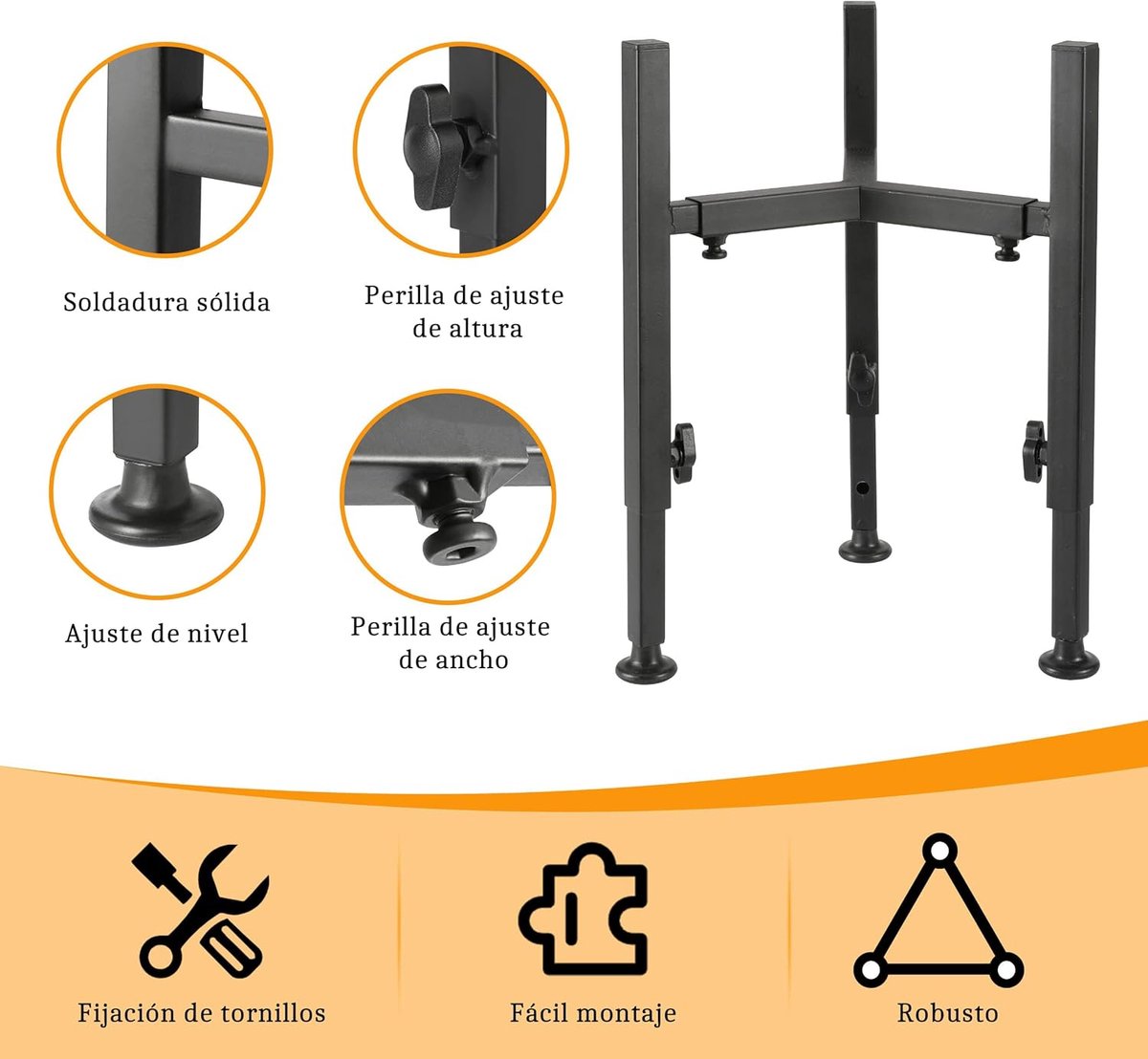 Dog Food Bowl Stand - Metal Elevated Dog Food Dispenser - Adjustable Dog Food Bowl Stand - Suitable for Large, Medium, and Small Dogs - Black (food bowl not included)