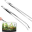 2-pack curved aquarium tweezers - Straight and curved tweezers - 27 cm long stainless steel tweezers - Suitable for lizards, spiders, fish and aquariums