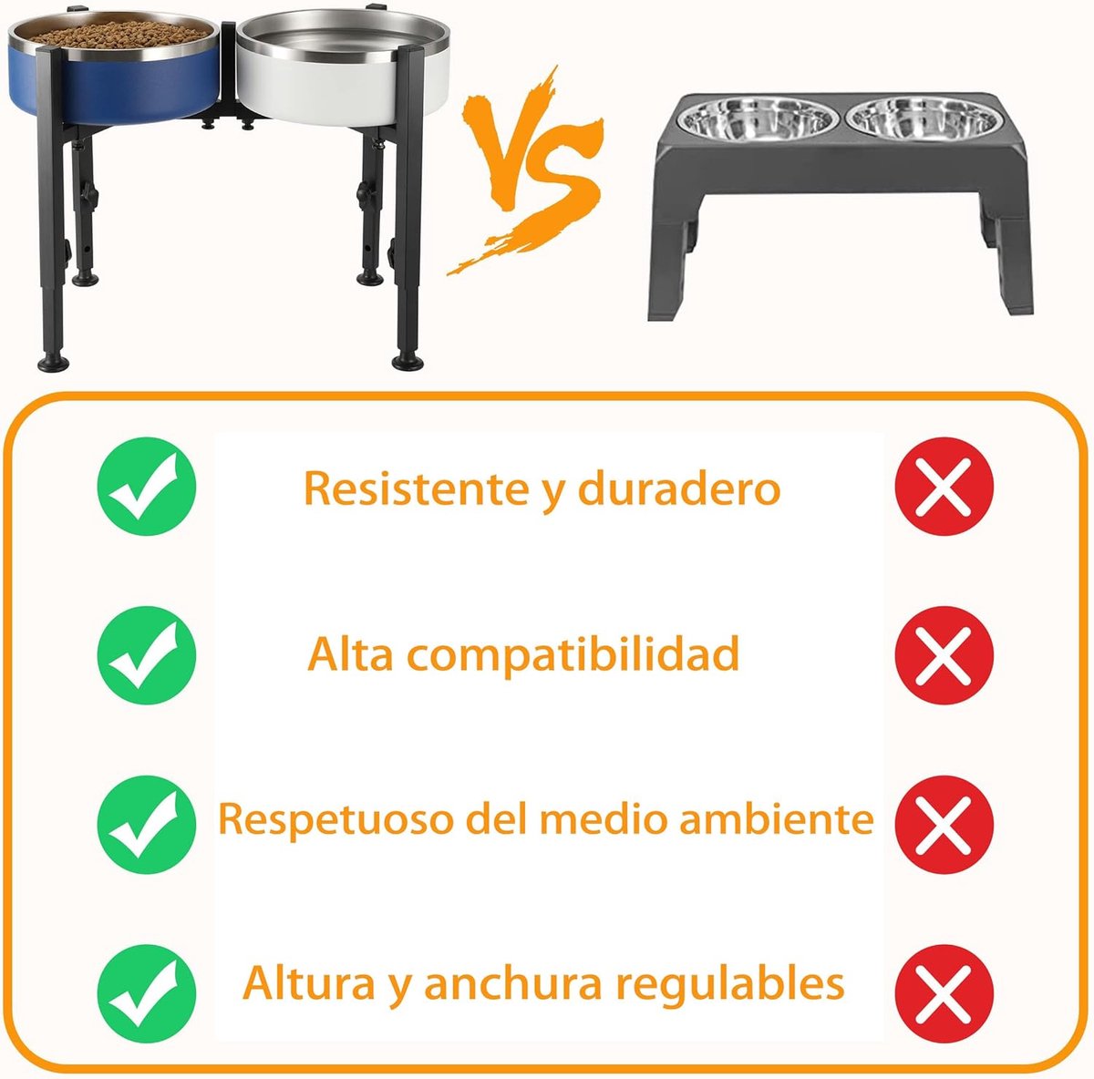 Adjustable elevated dog food bowl holder metal stand for large medium small dogs black