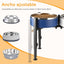 Adjustable elevated dog food bowl holder metal stand for large medium small dogs black