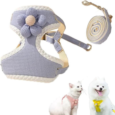 Blue Y Shaped Anti Pull Dog Harness For Small To Medium Dogs Adjustable Size M Cat Escape Harness