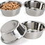 4-Pack Stainless Steel Food and Water Bowls for Cats and Dogs - Pet Food and Water Bowls - Pet Bowls - For Large, Medium, and Small Dogs - Kitten Bowls - Puppy Bowls