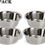 4-Pack Stainless Steel Food and Water Bowls for Cats and Dogs - Pet Food and Water Bowls - Pet Bowls - For Large, Medium, and Small Dogs - Kitten Bowls - Puppy Bowls
