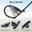 1.8m Long Dog Training Leash - Durable, tension-free polyester dog leash with two padded handles and reflective thread - For small and medium-sized dogs - Black