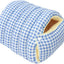 Cat House - Cat Basket - Plush and Warm - Removable and Washable - Closed Cat Bed for Winter - Suitable for Indoor and Outdoor Use in Winter, Camping, Travel, Bedroom, Living Room and Apartment - Blue and White Checkered Pattern