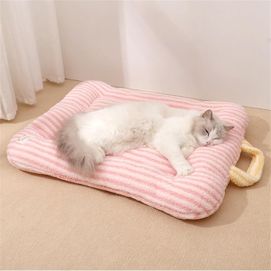 Cat Bed - Pet Mat - Soft and Warm Sleeping Mat for Cats and Small Pets, Comfortable and Cozy - Suitable for All Pets (Blue, S: 40 * 50cm)