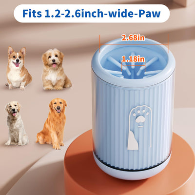 Dog Paw Cleaner - Paw Cleaner - Dog Paw Cleaner - Dog Accessories - Foot Cleaner - Coat Care - Dog Brush - Against Muddy Paws - Animal Supplies - Dog Wash - Portable - Soft Silicone - Blue - 1 Piece