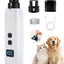 Dog Nail Drill - Electric Nail File - Cat Nail Trimmer - Pet Care - Paw Care - Nail Grinder - Dog Groomer - Animal Nail File - Cordless Design - Rechargeable Battery - With LED Lighting - Silent Motor - White - 1 Piece