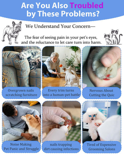 Dog Nail Drill - Electric Nail File - Cat Nail Trimmer - Pet Care - Paw Care - Nail Grinder - Dog Groomer - Animal Nail File - Cordless Design - Rechargeable Battery - With LED Lighting - Silent Motor - White - 1 Piece