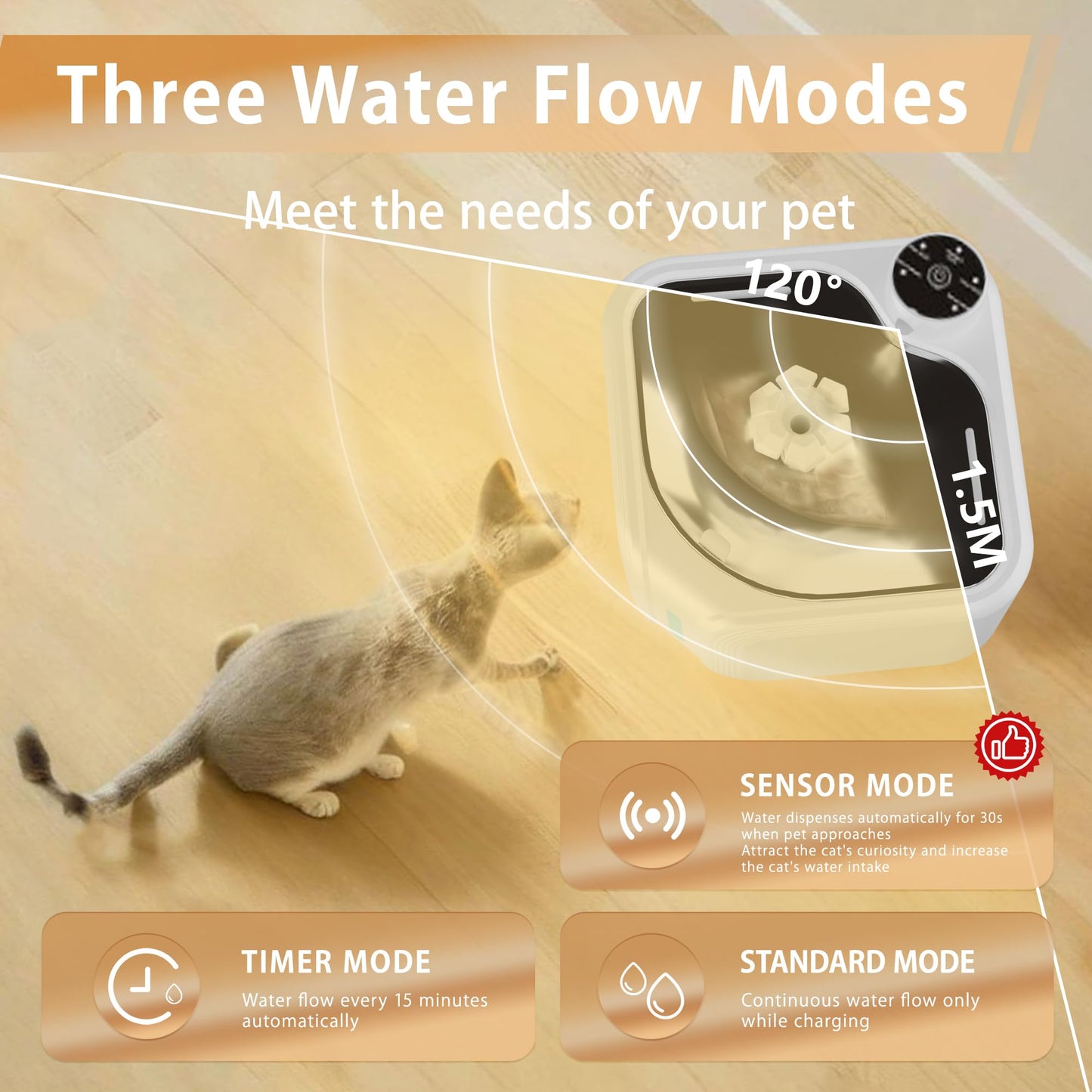 PawGlow Wireless Pet Fountain 2.8L - Cat And Dog Water Dispenser With LED Lighting And 8 Filters