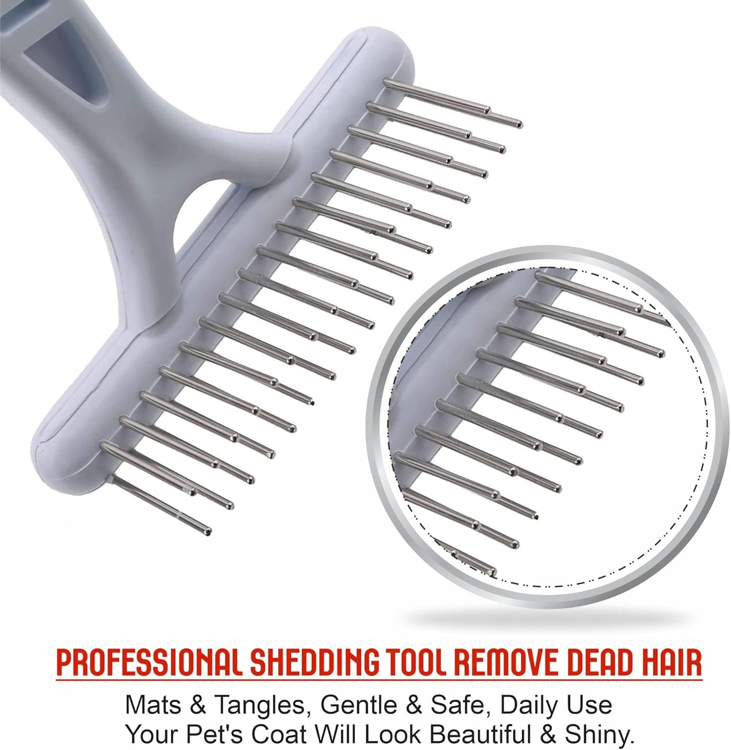 Undercoat Comb Dog Brush Dematting Self-Cleaning Lick Brush Puppy Brush Double Row Teeth Metal Comb for Removal Removes Loose Hair