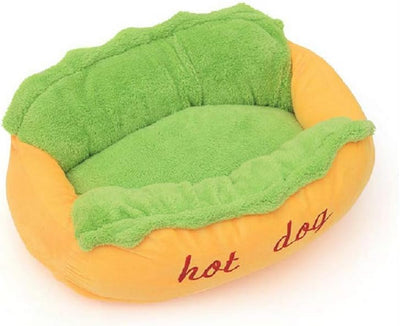 Hotdog Design Dog Bed - Soft, Removable & Washable Pet Mat for Small Dogs